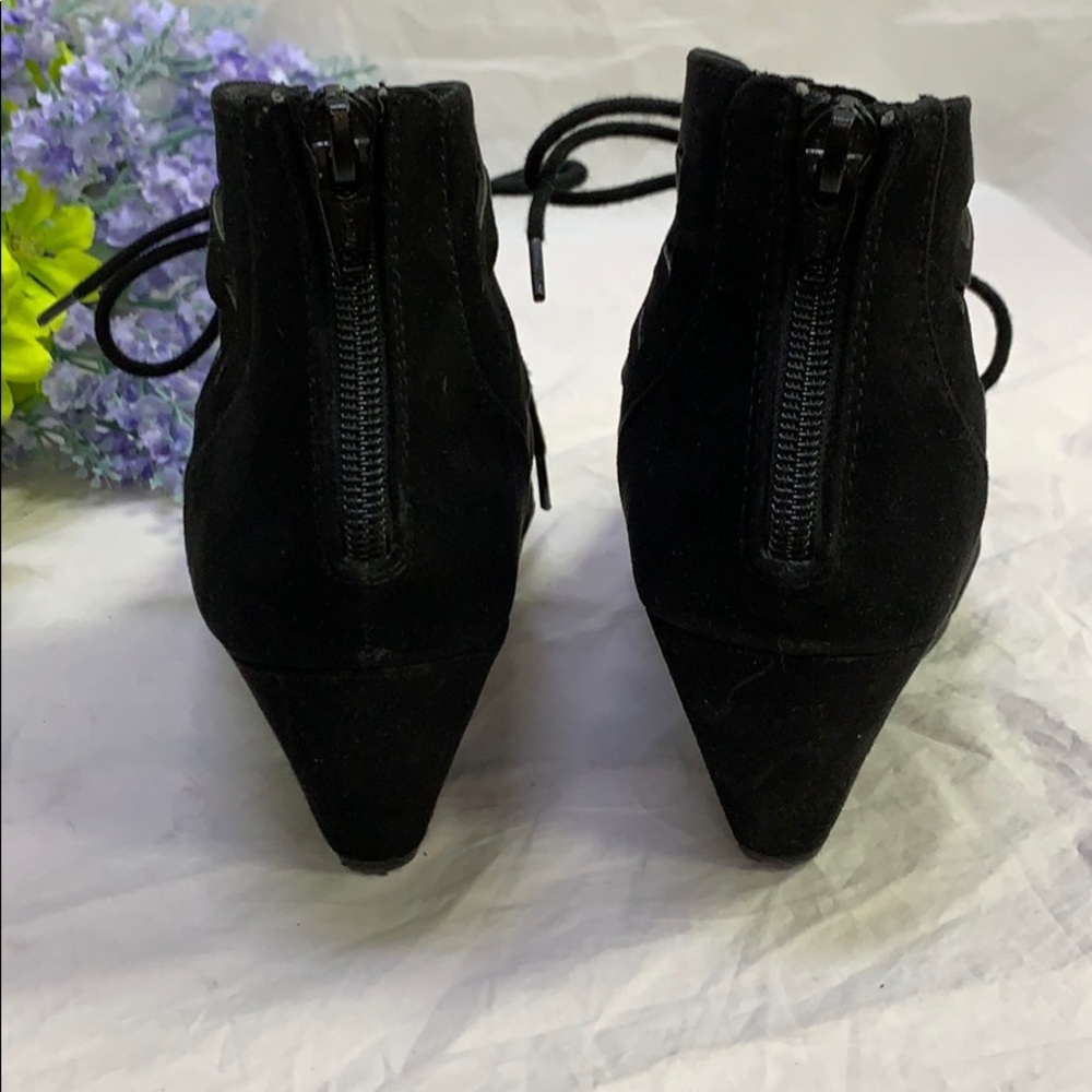 Material Girl Black Caged Wedges - Picture 4 of 7